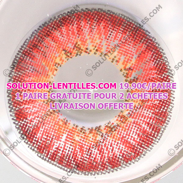 DUEBA PUFFY ROUGE LENTILLE CONTACT ROUGE